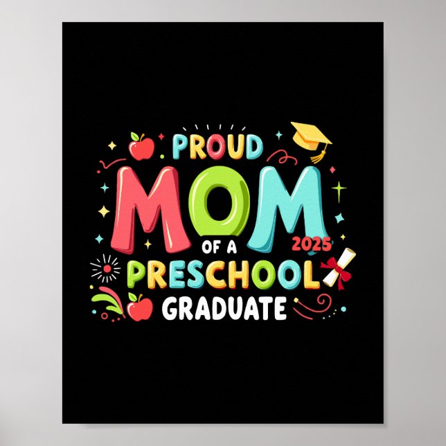 stolt Mamma i Student i Preschool Poster (Framsidan)