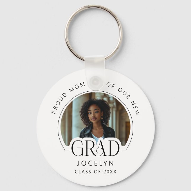 stolt Mamma i vår Grad Photo Keepie Keychain Nyckelring (Framsida)
