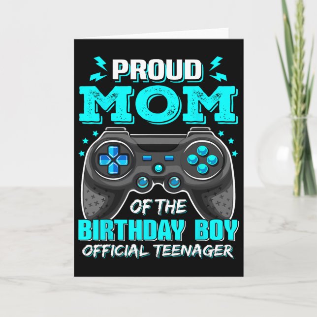 Stolt mamma officiell tonåring tv-spel 13-årsdag kort (Framsida)