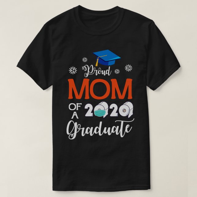 stolt Mamma om en 2020-Student-ledare med Ansikte- T Shirt (Design framsida)
