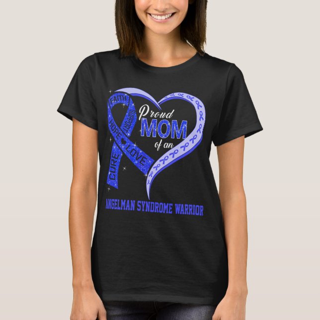 stolt Mamma om en Angelman Syndrome Warrior T Shirt (Framsida)
