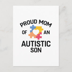 stolt Mamma över en autistisk son Vykort