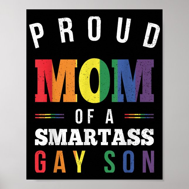 stolt Mamma över en Smartass Gay Son HBT Gay pride Poster (Framsidan)