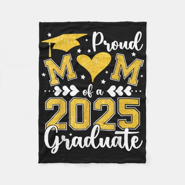 stolt Mamma över Studenten 2025 Student-Mamma 2025 Fleecefilt (Framsidan)