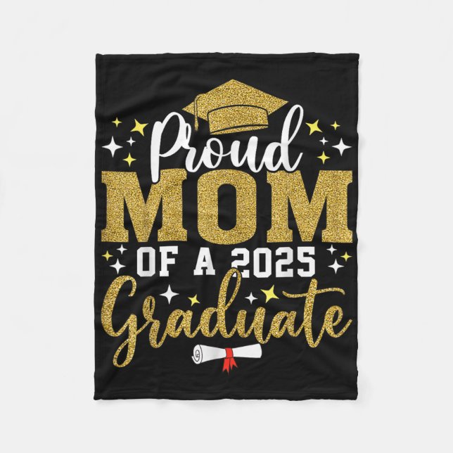 stolt Mamma över Studenten 2025 Student-Mamma 2025 Fleecefilt (Framsidan)