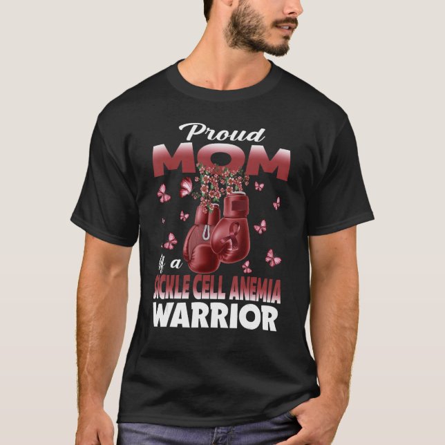 stolt Mamma på en anemisk anemi från sicklecellane T Shirt (Framsida)