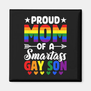 stolt Mamma på en smart Gay Son Lgbtq Pride Flagga Magnet