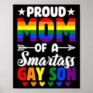 stolt Mamma på en smart Gay Son Lgbtq Pride Flagga Poster