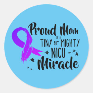 stolt Mamma på ett NICU Miracle-dekal Runt Klistermärke