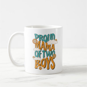 stolt Mamma på två pojkar Mors dag 2024 Kaffemugg