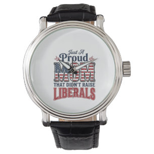 Stolt mamma patriotisk vintage politisk skjortdesi armbandsur