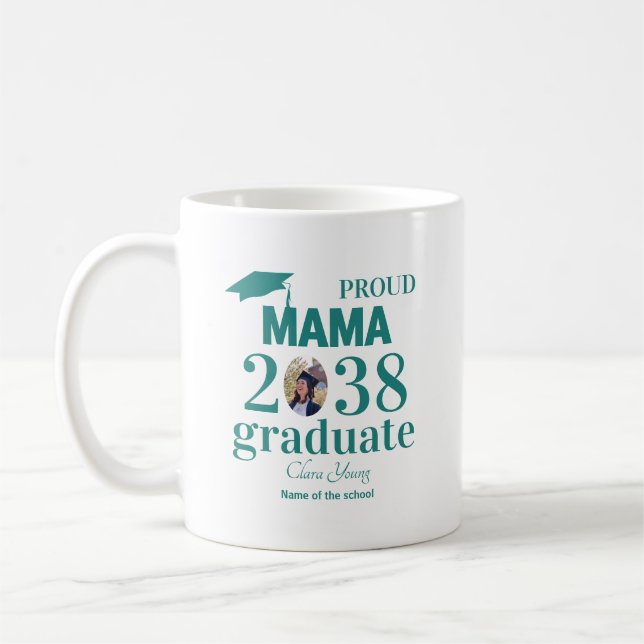 Stolt mamma personlig examen kaffemugg (Vänster)