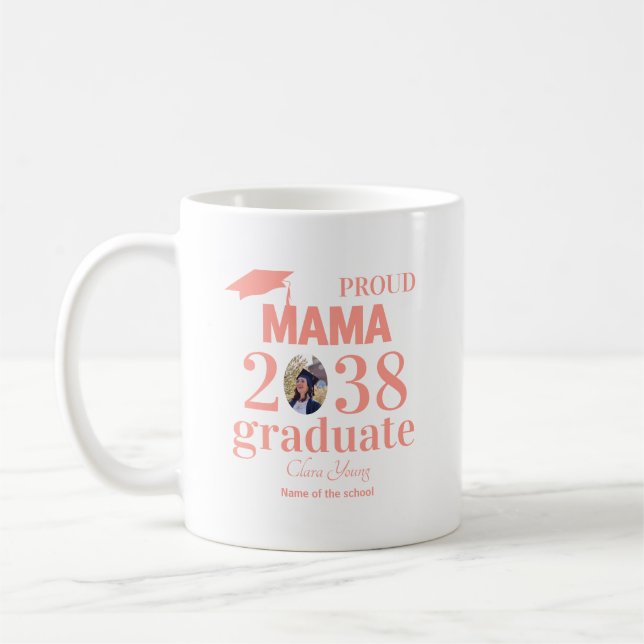 Stolt mamma personlig examen kaffemugg (Vänster)