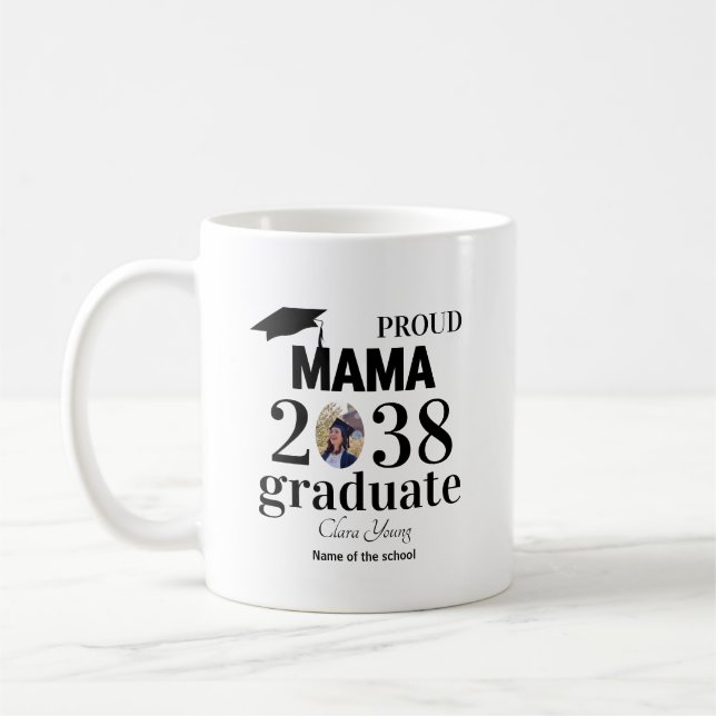Stolt mamma personlig examen kaffemugg (Vänster)