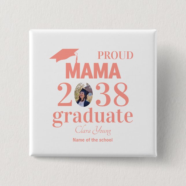 Stolt mamma personlig examen knapp (Framsida)