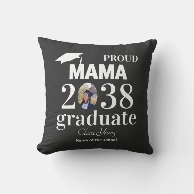 Stolt mamma personlig examen kudde (Framsida)