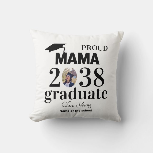 Stolt mamma personlig examen kudde (Framsida)