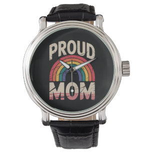 Stolt mamma regnbåge HBTQ HBT stolt allierad Armbandsur