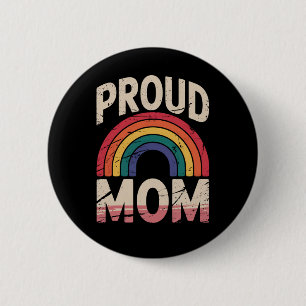Stolt mamma regnbåge HBTQ HBT stolt allierad Knapp