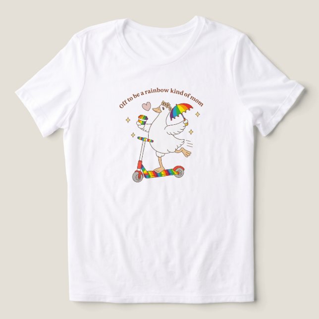 Stolt Mamma Regnbåge Stödjande LGBT Mamma Present  T Shirt (Design Framsida)