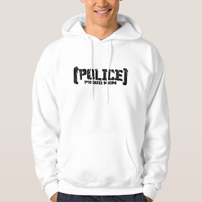 Stolt mamma - söndersliten POLIS Tröja Med Luva (Framsida)