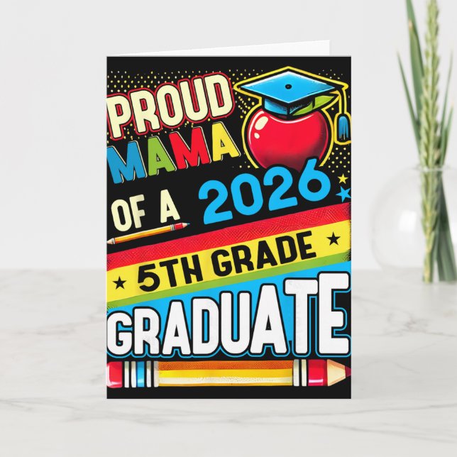 Stolt mamma till 2026 års 5:e klass examen mors da kort (Framsida)