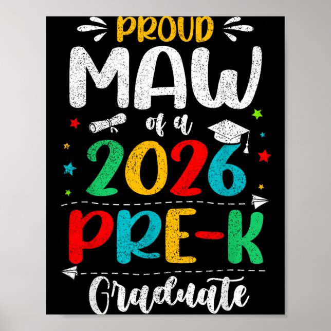 Stolt Mamma Till En 2026 Förskoleelev Pojke Flicka Poster (Framsidan)
