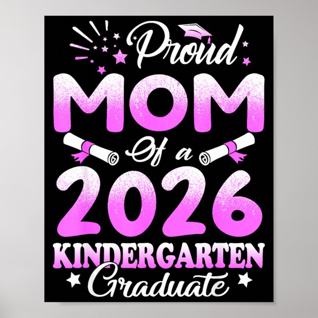 Stolt mamma till en examenklass 2026 blomma poster (Framsidan)
