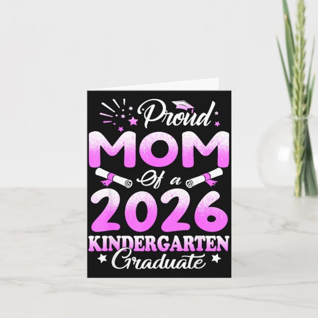 Stolt mamma till en examenklass 2026 blommig kort (Framsida)