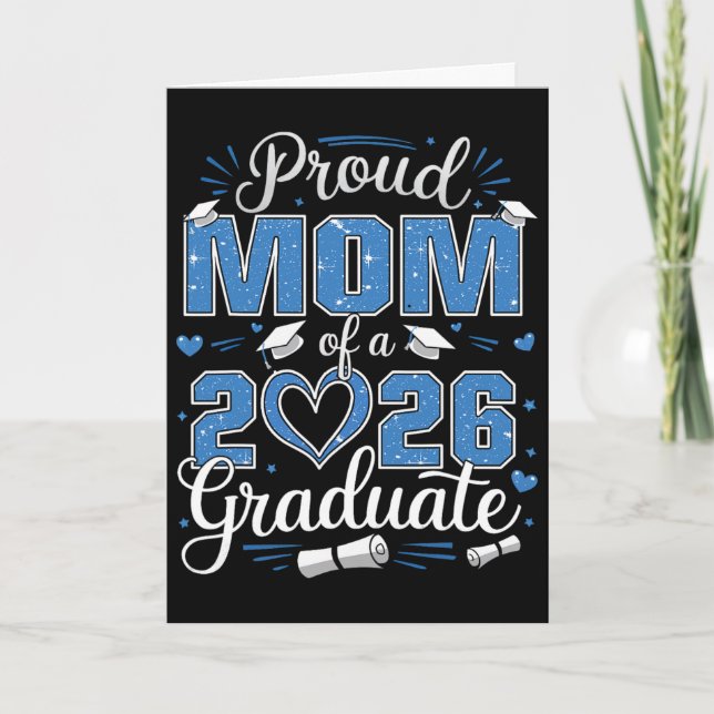 Stolt mamma till en examenklass 2026-student 2026  kort (Framsida)