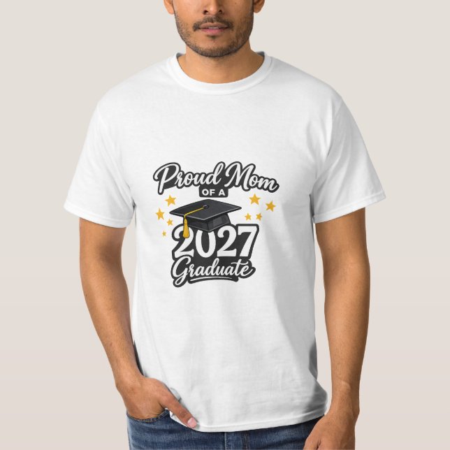 Stolt mamma till en examenklass 2027 från 2027 mös t shirt (Framsida)