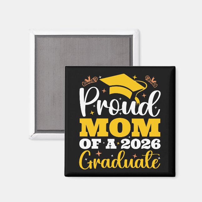 Stolt mamma till en personlig examen 2026 magnet (Front/Back)