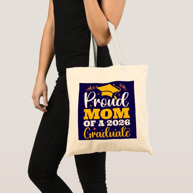 Stolt mamma till en personlig examen 2026 tygkasse (Framsida (produkt))