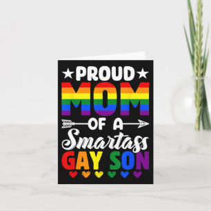 Stolt mamma till en smart gay son HBTQ-prideflagga Kort