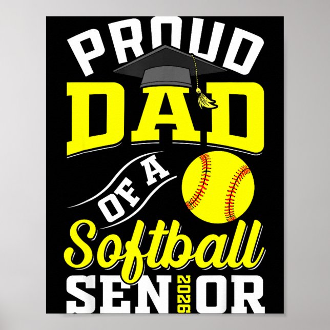 Stolt mamma till en softboll seniorklass 2026 poster (Framsidan)