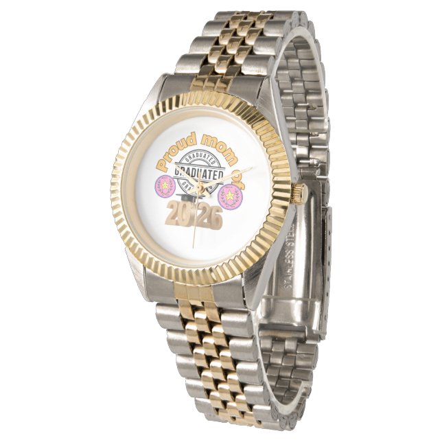 Stolt mamma till examen 2026 – Examen Celebration Armbandsur (Vinklad)