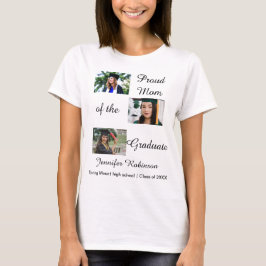 Stolt mamma till examen Anpassade foton Namn  T Shirt