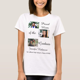 Stolt mamma till examen Anpassade foton Namn T Shirt