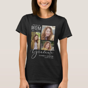 Stolt mamma till examen Foto manus Svart T Shirt