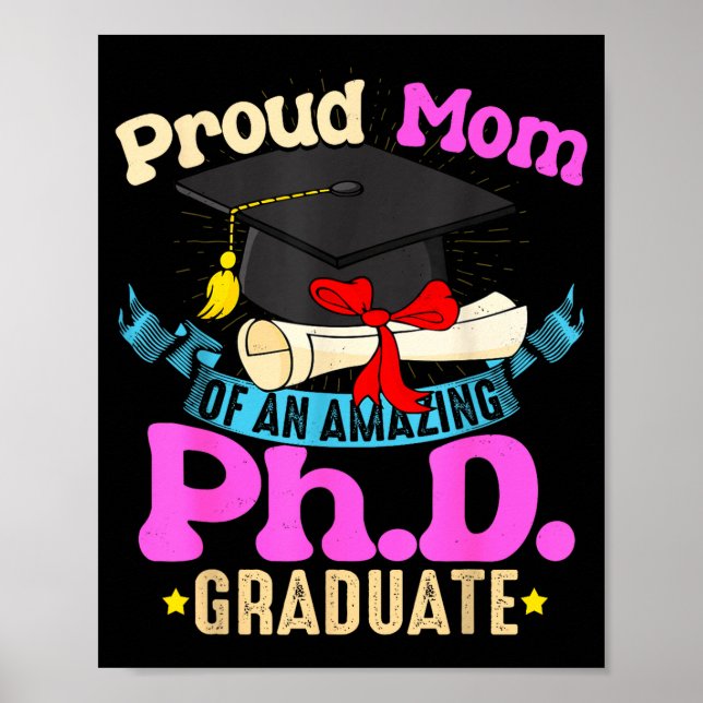 Stolt mamma till phd-examen ph skjorta familj poster (Framsidan)