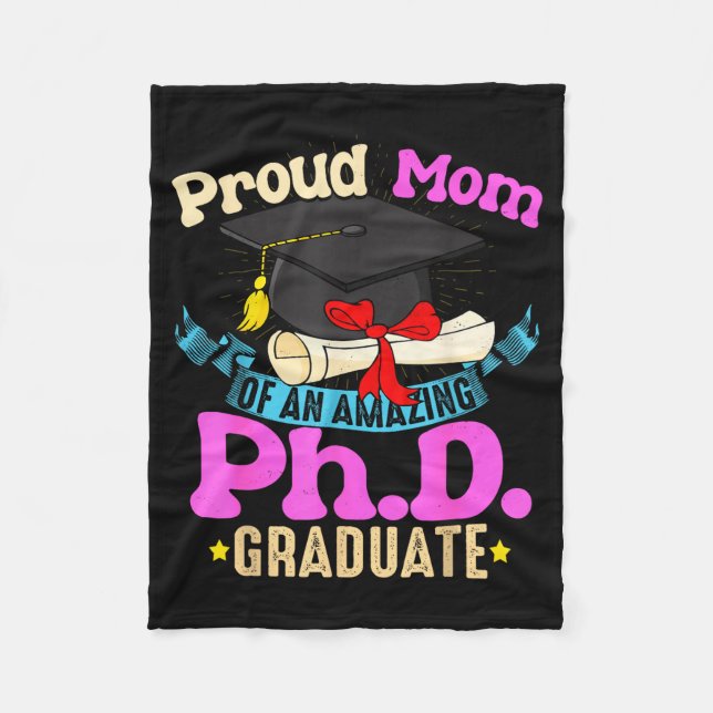 Stolt mamma till PhD-examinerad Ph-tröja familj Fleecefilt (Framsidan)
