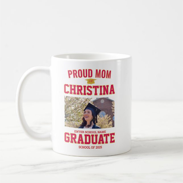 Stolt mamma till student i klass 2025 kaffemugg (Vänster)