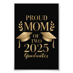 Stolt mamma till två 2025 års studenter Tvillingar Fototryck