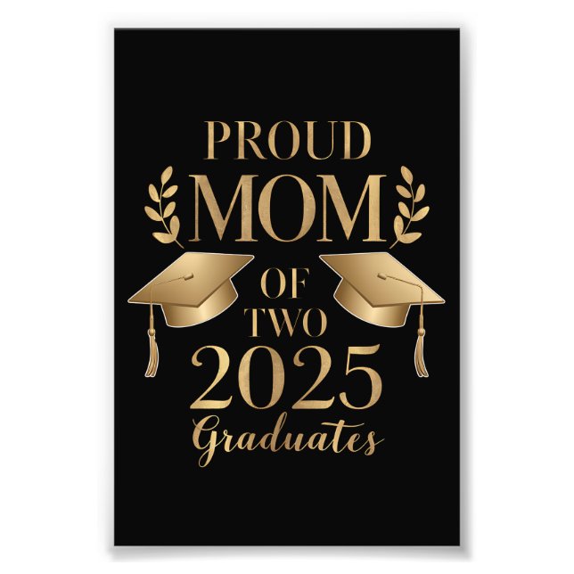 Stolt mamma till två 2025 års studenter Tvillingar Fototryck (Framsidan)