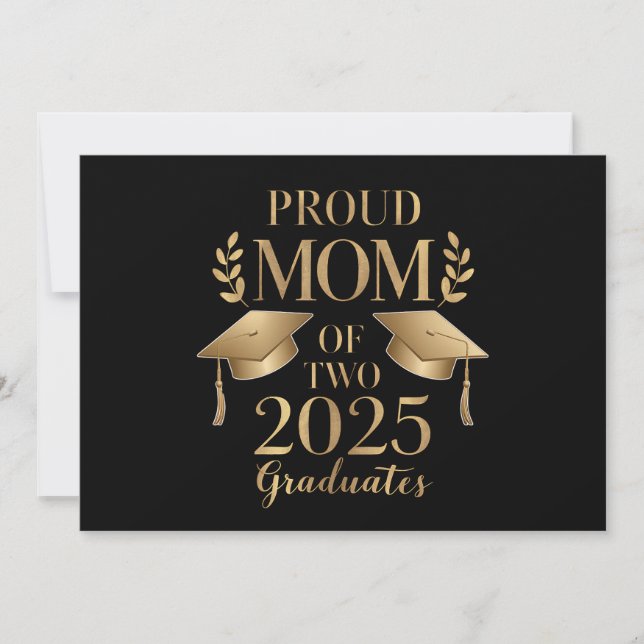 Stolt mamma till två 2025 års studenter Utexaminer Inbjudningar (Framsida)