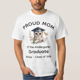 Stolt mamma uggla förskola förskoleklass examen t shirt
