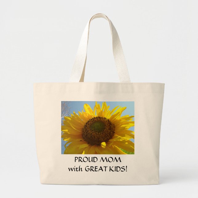 STOLT MAMMA Underbara Barn! PRESENT Canvas Tote Vä Jumbo Tygkasse (Framsidan)