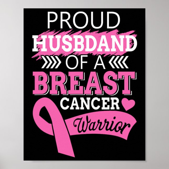 stolt man över att ha en bröstcancerattack, stöd f poster (Framsidan)
