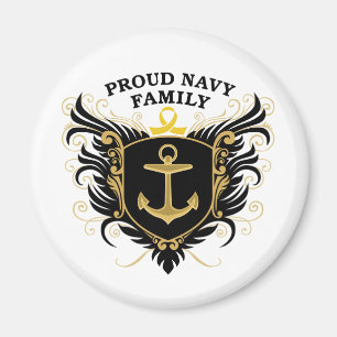 Stolt marinfamilj magnet