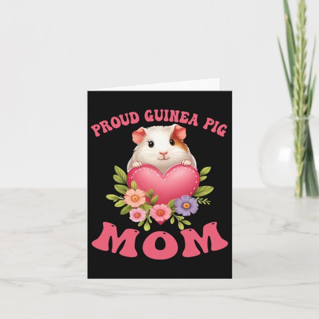 Stolt marsvinmamma Roligt marsvin mors dag Kort (Framsida)